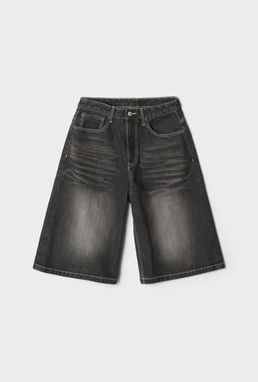 캣브러쉬 데님 버뮤다 쇼츠(Vintage Black)_SPTNG25C02